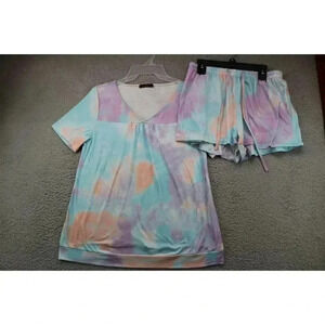Avid Love Women's Pajama Set- Top & Shorts-Size Small